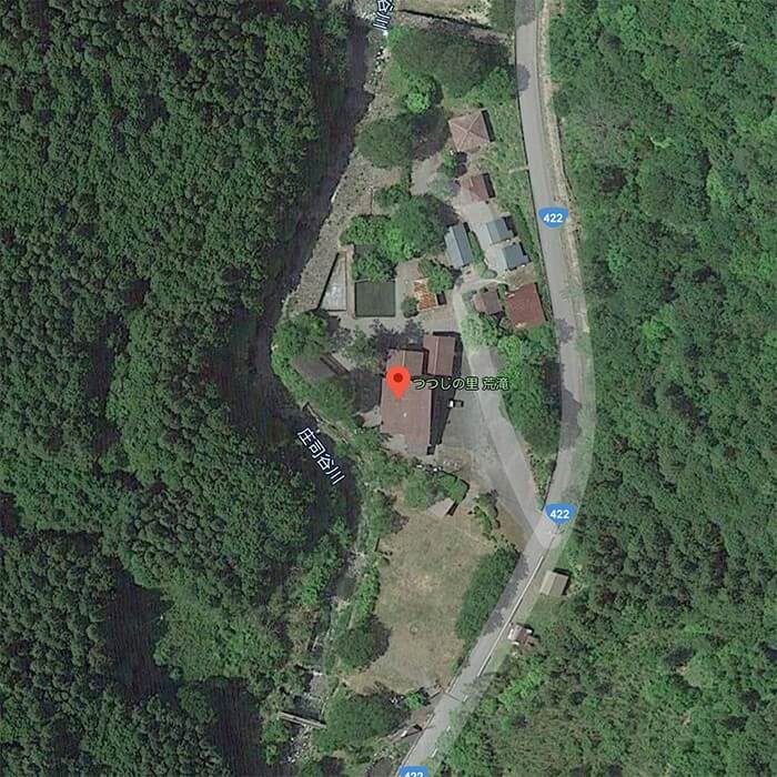 つつじの里 荒滝キャンプ場の空撮マップ