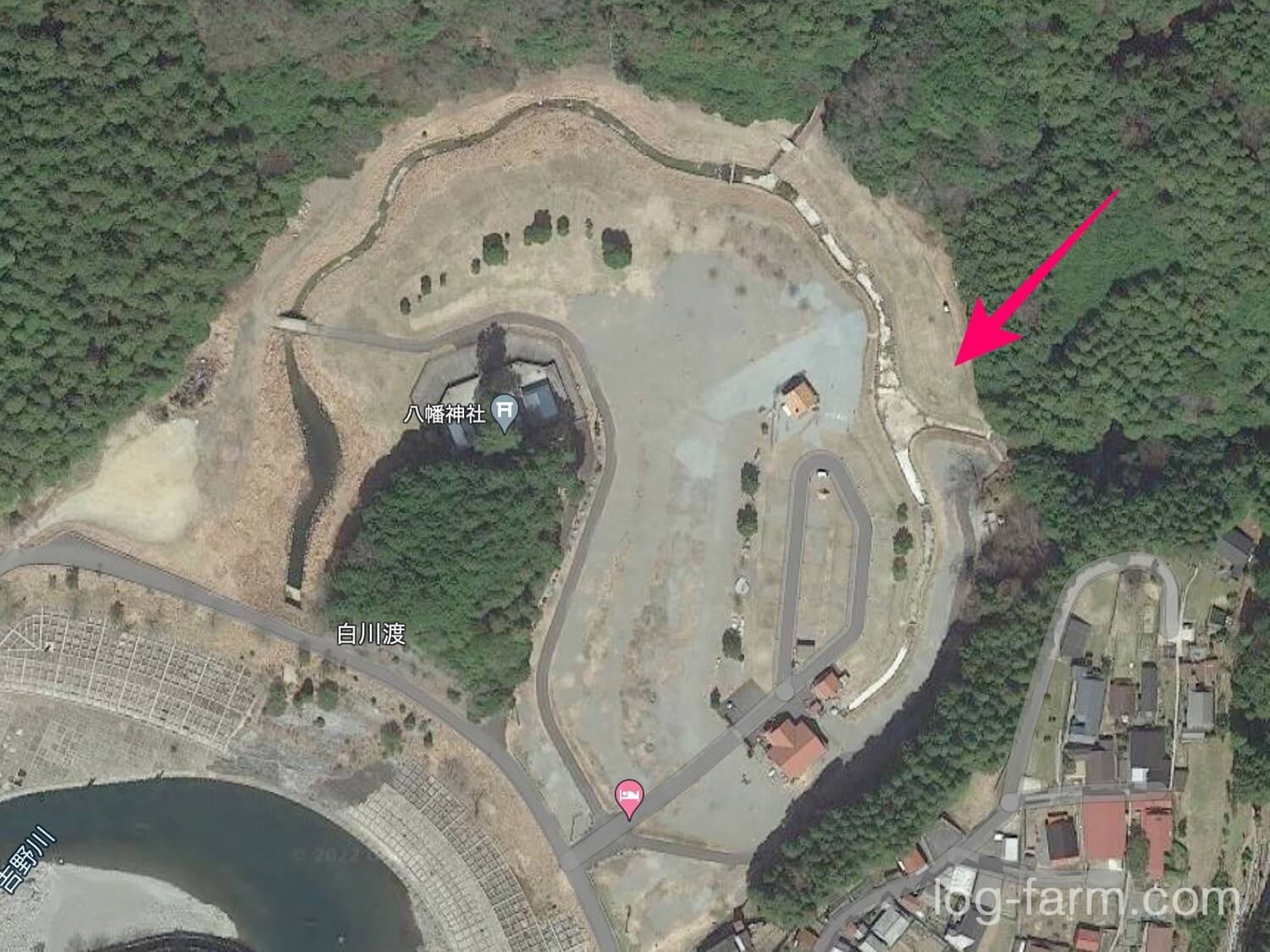 白川渡オートキャンプ場の航空写真マップ
